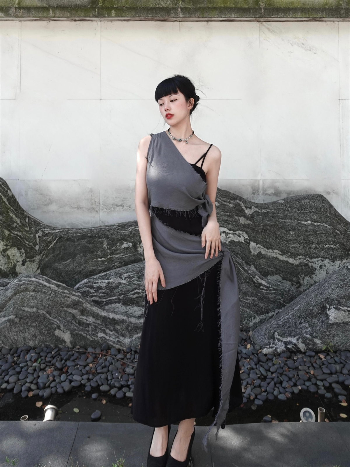 Chill Grey Cotton Linen Black  - огляд і ціна Linen Dress Wrap