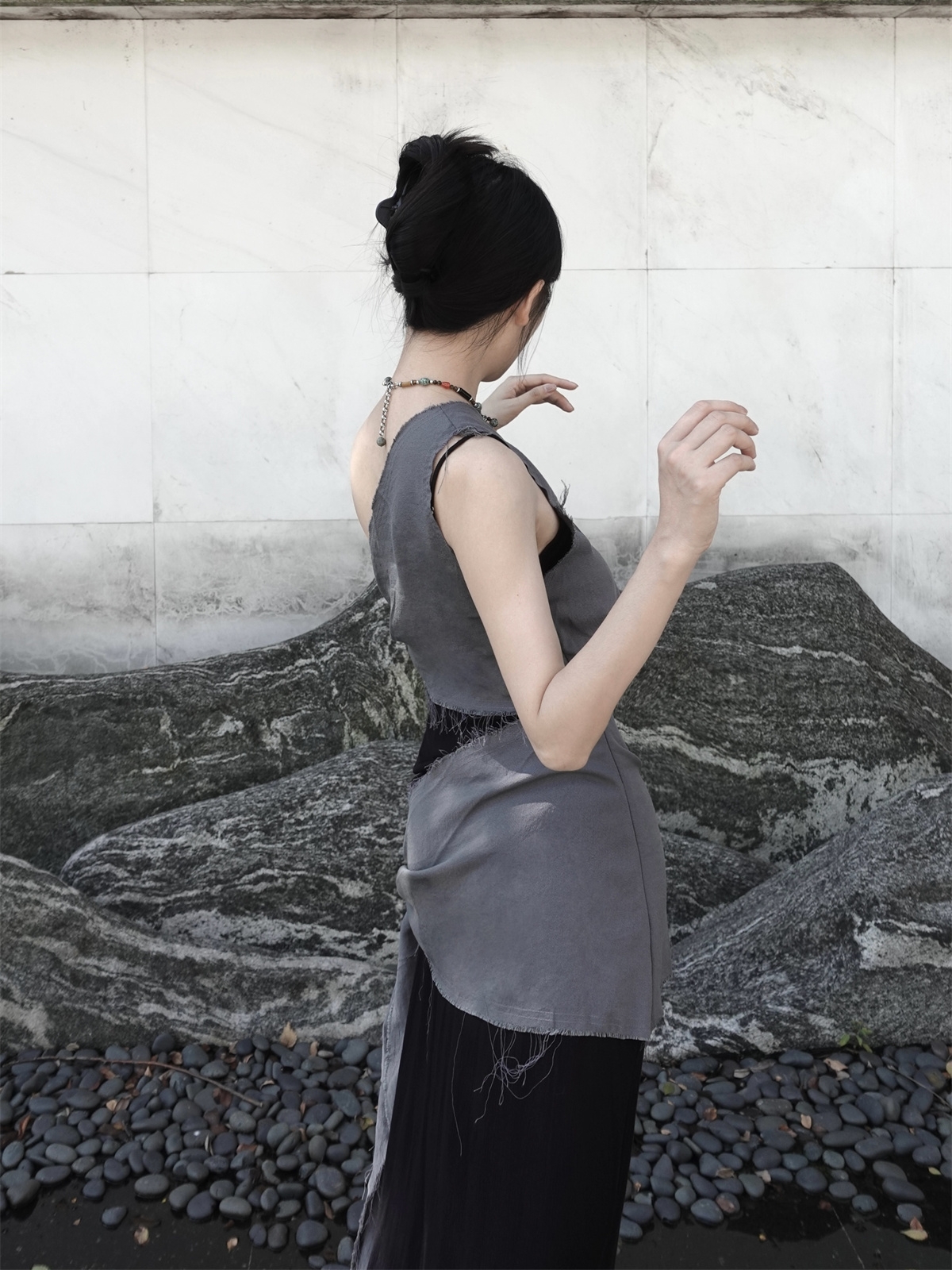 Chill Grey Cotton Linen Black  - огляд і ціна Linen Dress Wrap