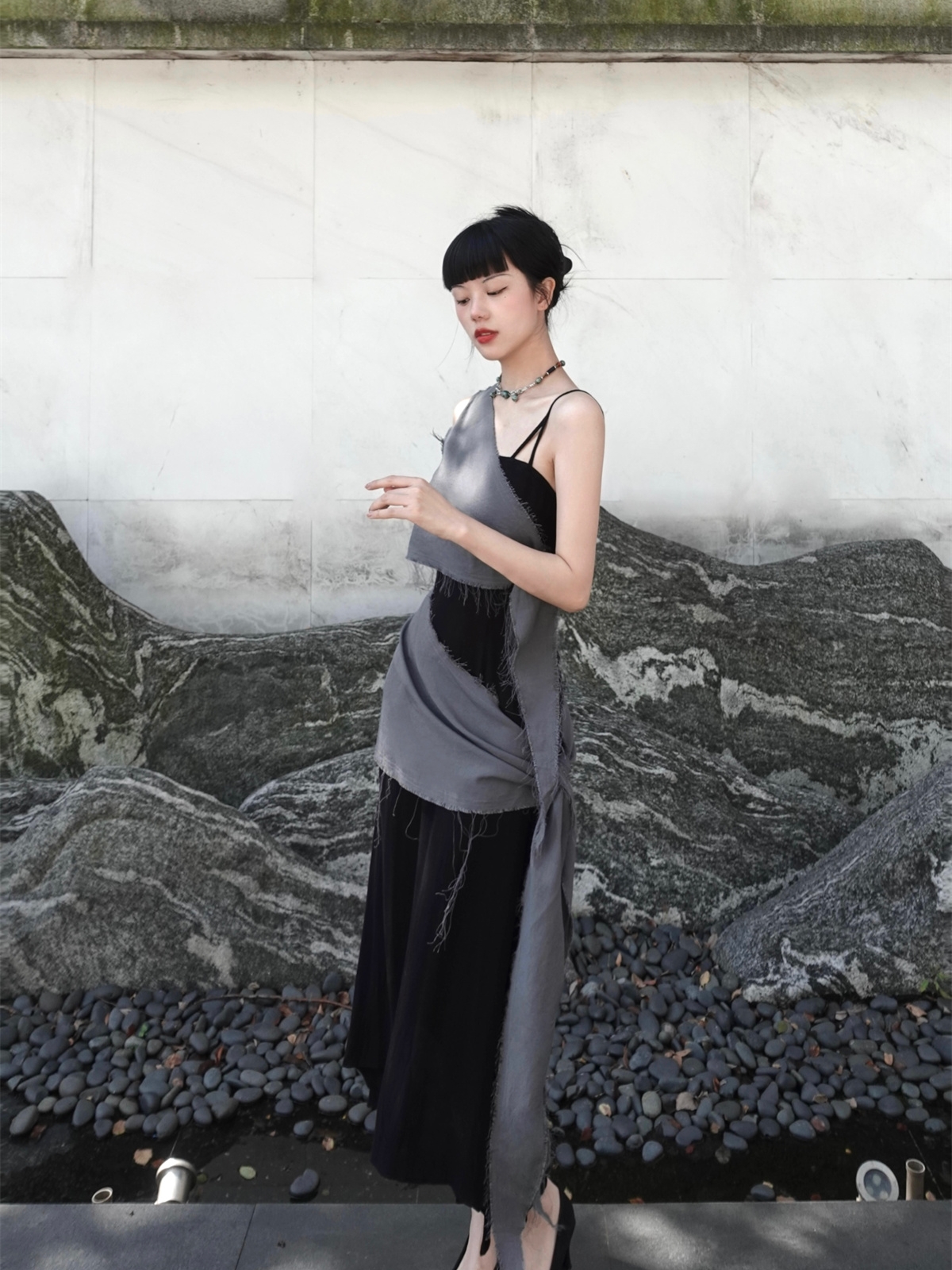 Chill Grey Cotton Linen Black  - огляд і ціна Linen Dress Wrap