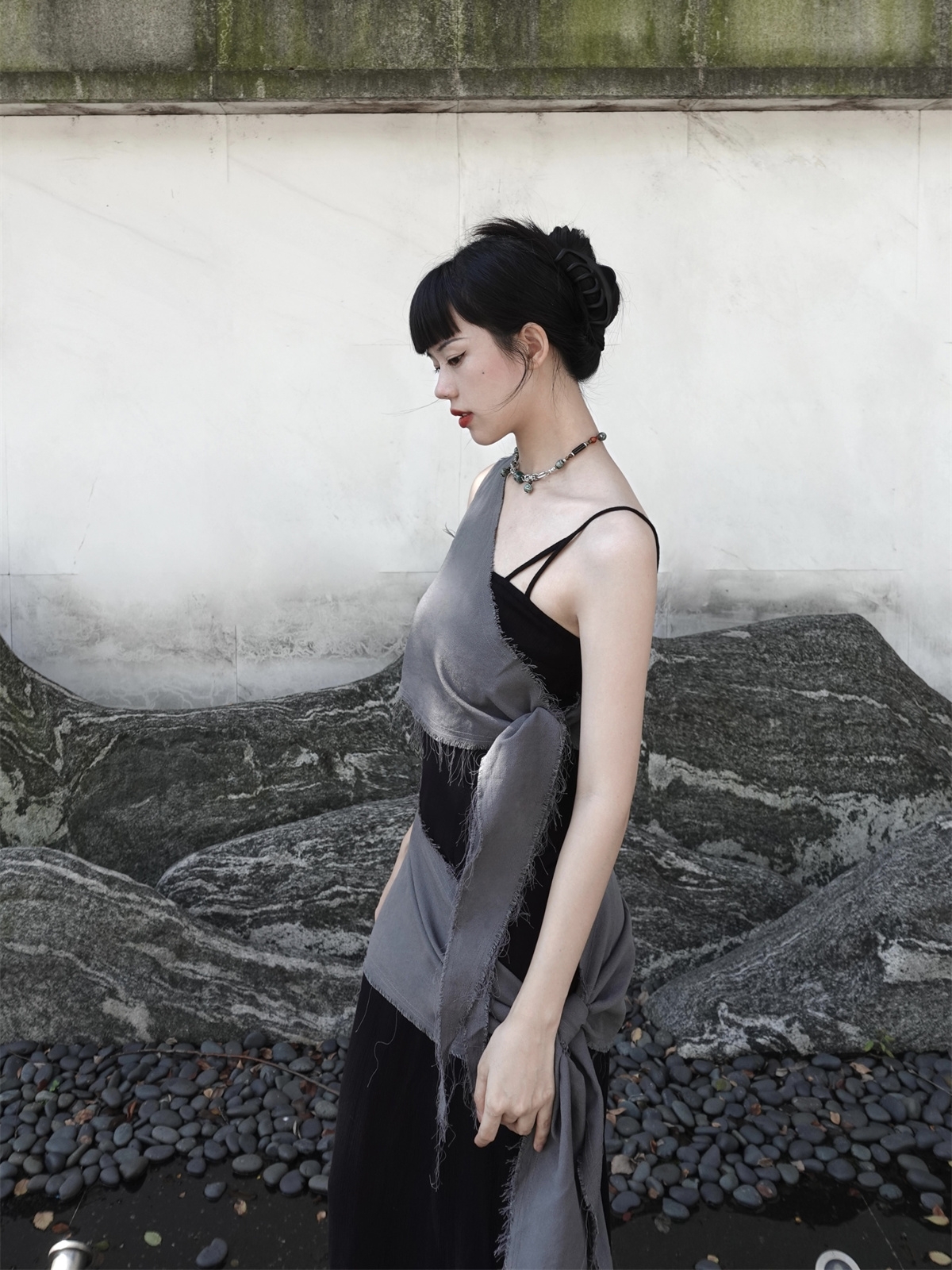 Chill Grey Cotton Linen Black  - огляд і ціна Linen Dress Wrap
