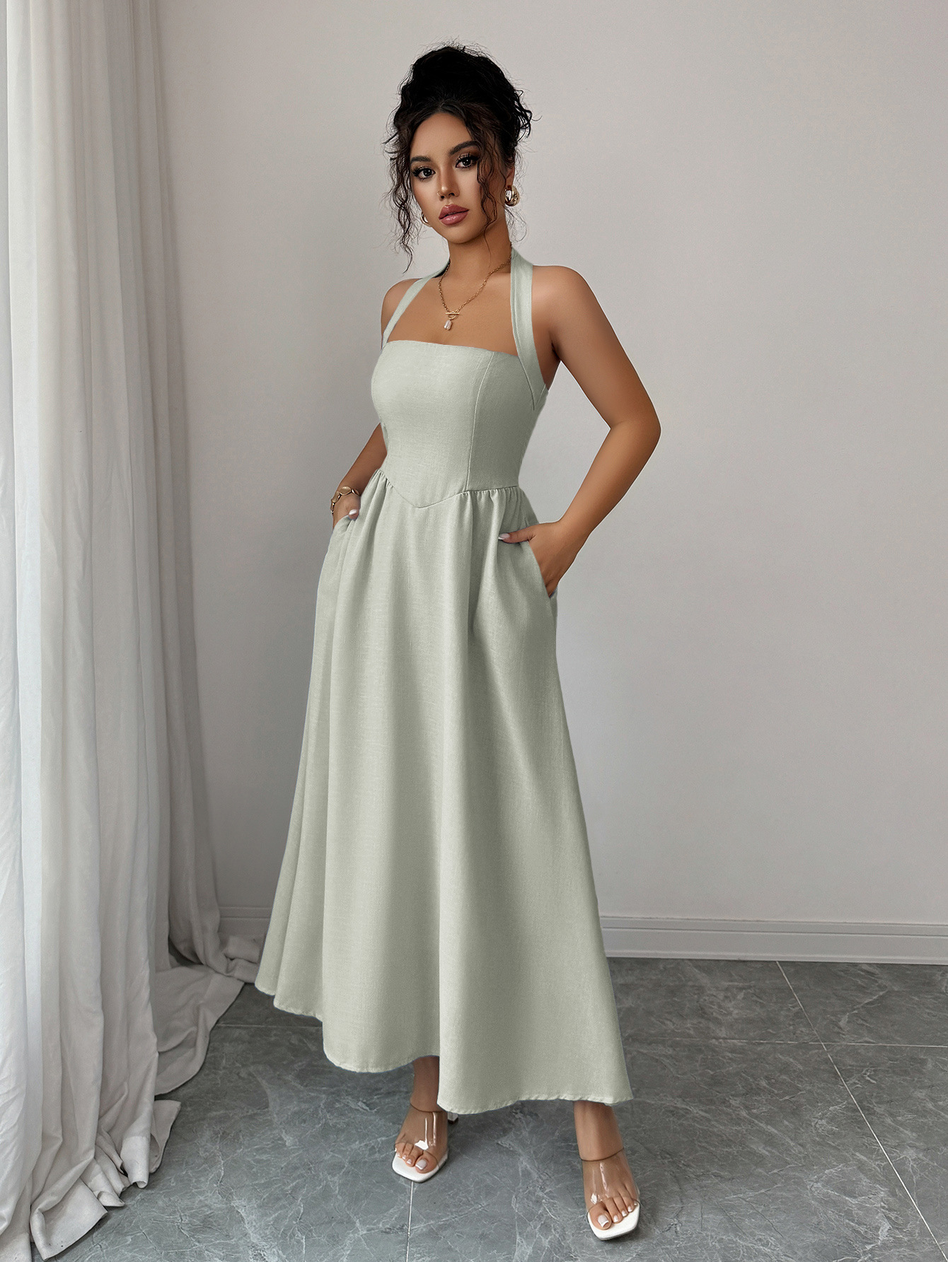 Women's Dress 5 Colors Halter  - огляд і ціна Maxi Dress Halter