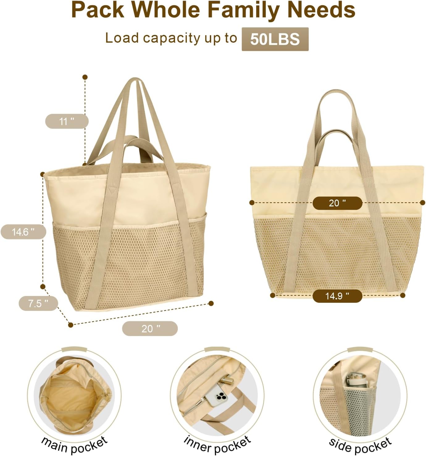 Waterproof Beach Bags for Wome - огляд і ціна Tote Bag Beach