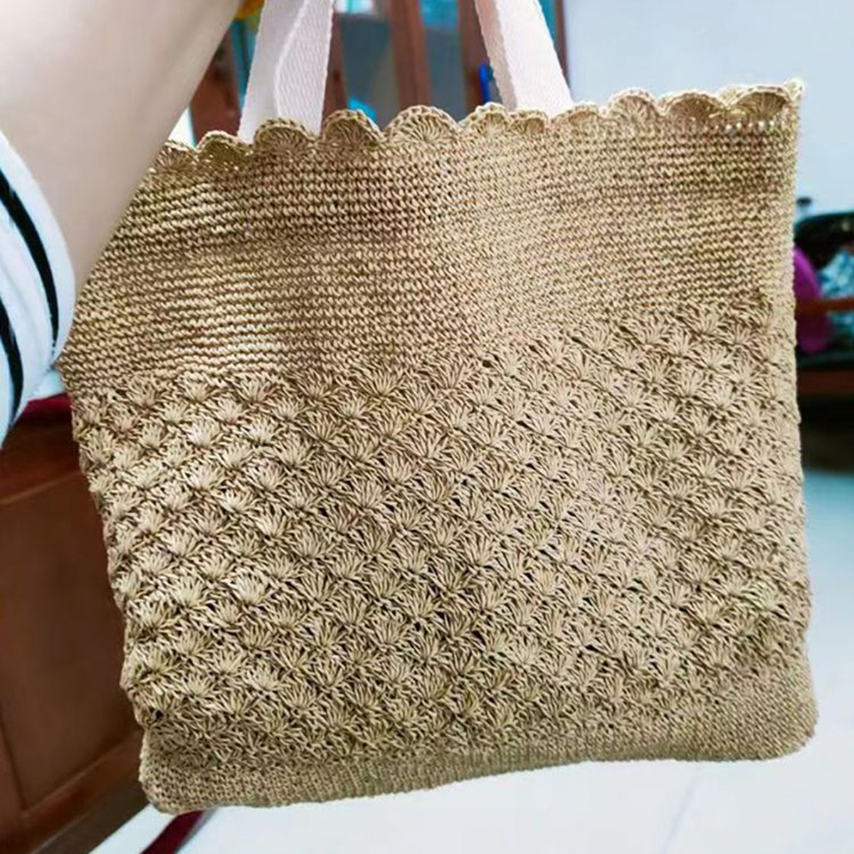 100g Raffia Straw Yarn Handmad - огляд і ціна Crochet Bag Raffia