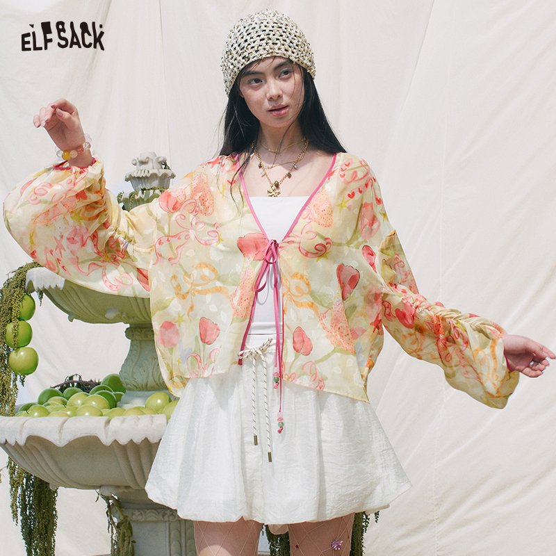 ELFSACK Floral Print Sheer Kim - огляд і ціна Kimono Sheer Floral