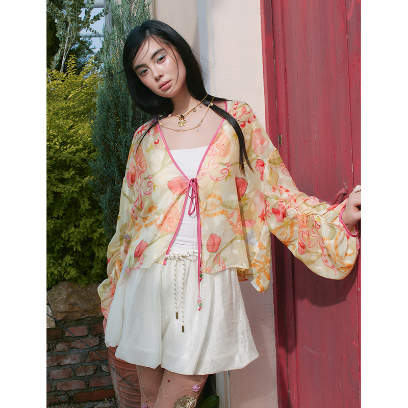 ELFSACK Floral Print Sheer Kim - огляд і ціна Kimono Sheer Floral
