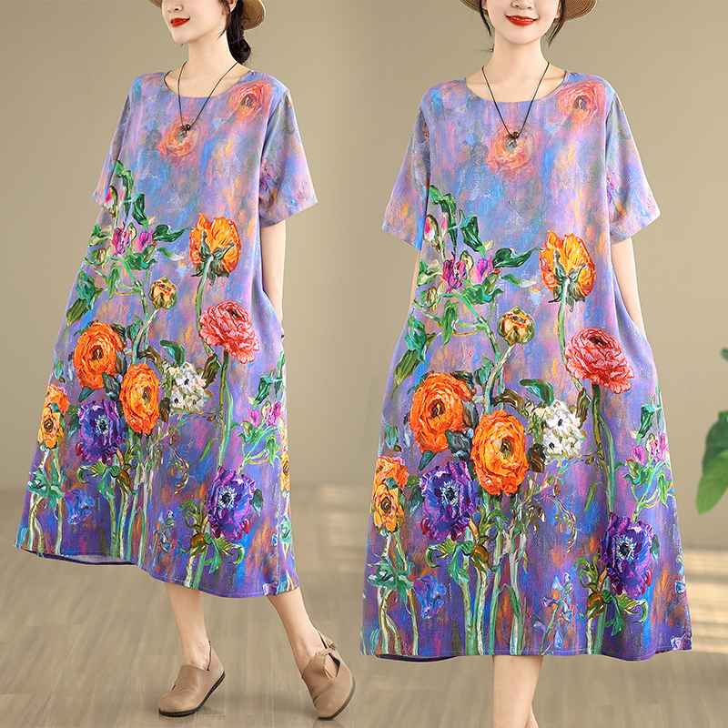 High-End Women's Cotton Lin Dr - огляд і ціна Midi Skirt Floral
