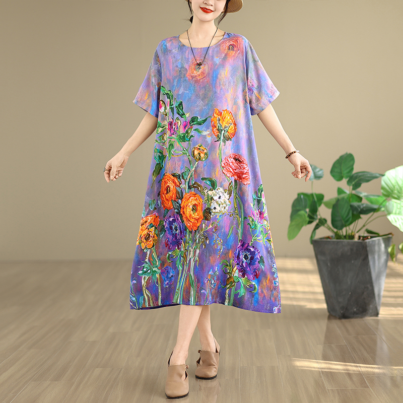 High-End Women's Cotton Lin Dr - огляд і ціна Midi Skirt Floral