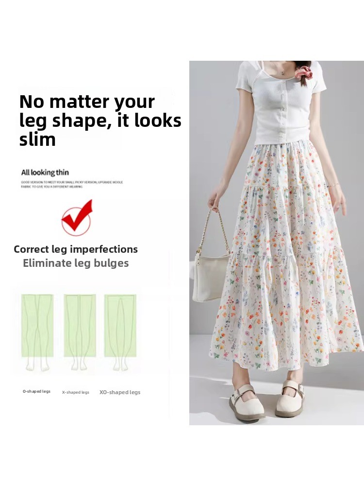 plus Size Floral Print A-Line  - огляд і ціна Midi Skirt Floral