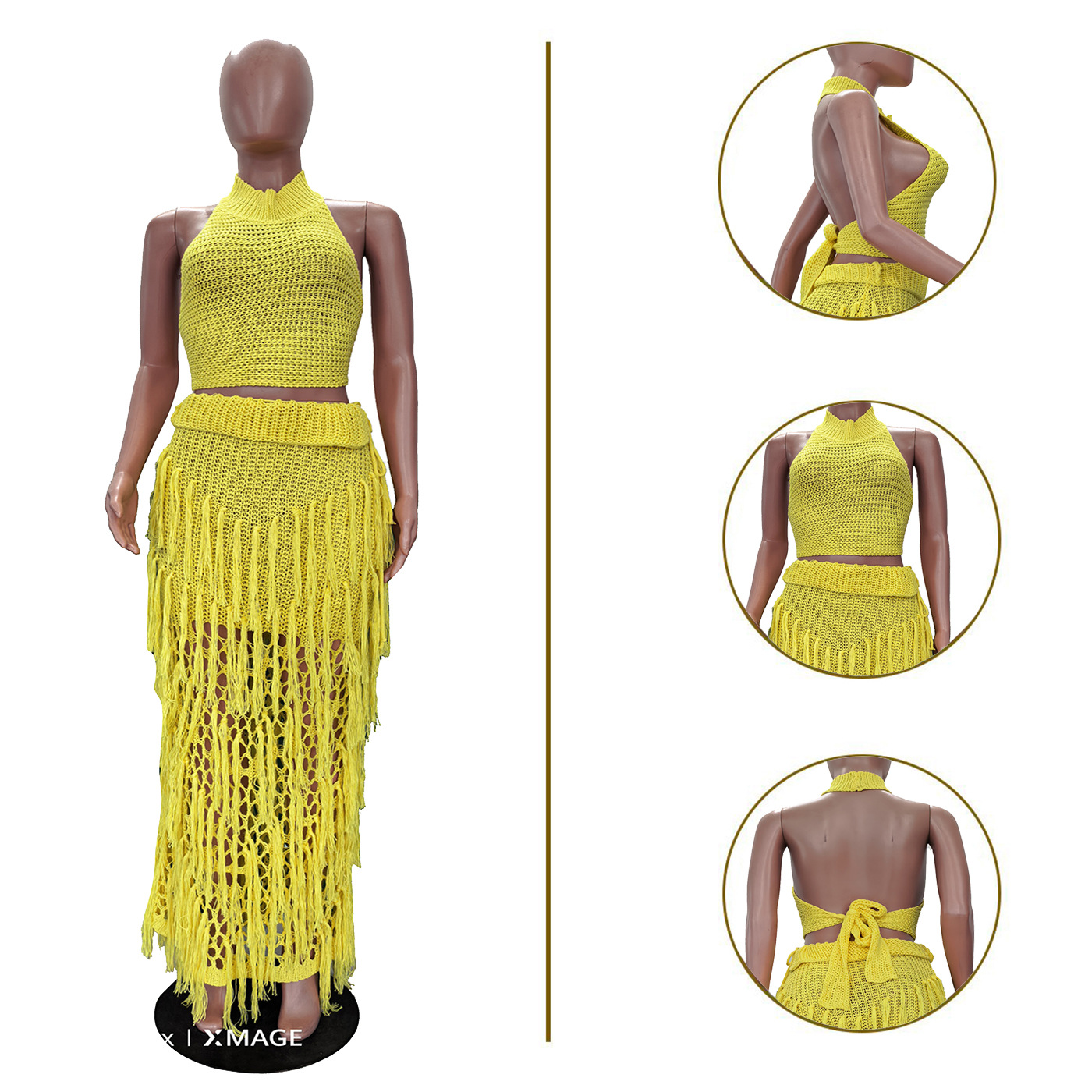 Crochet Knit Maxi Dress 2 Piec - огляд і ціна Maxi Dress Halter
