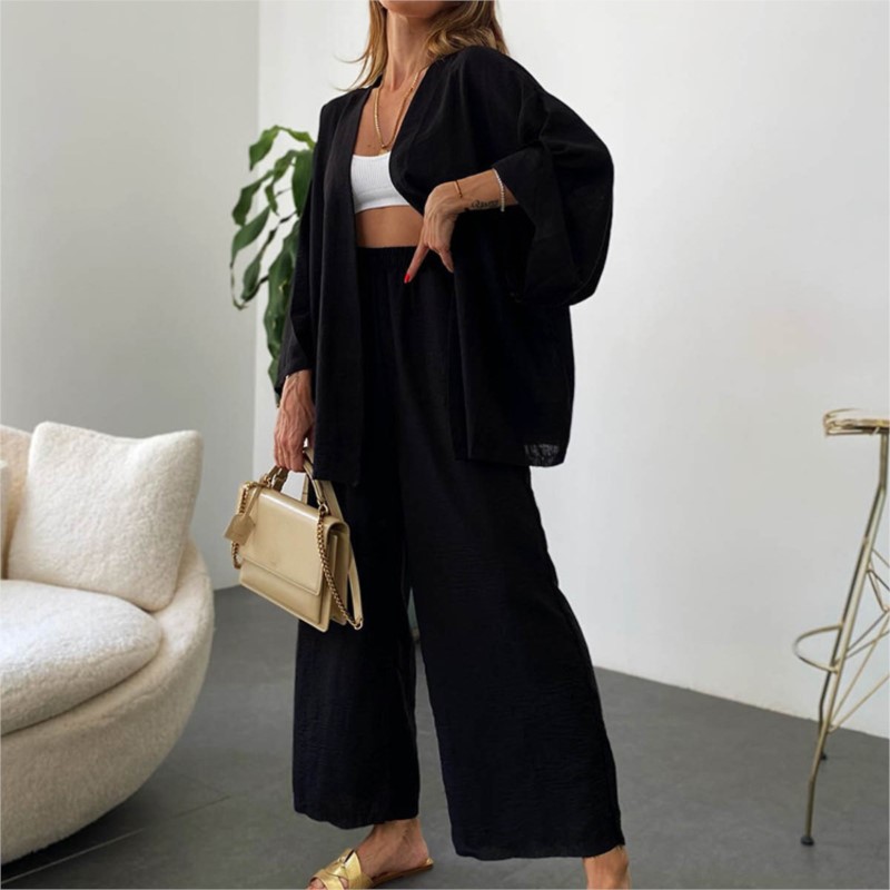 Women's Linen Trouser Suit Wit - огляд і ціна Linen Pant Wide