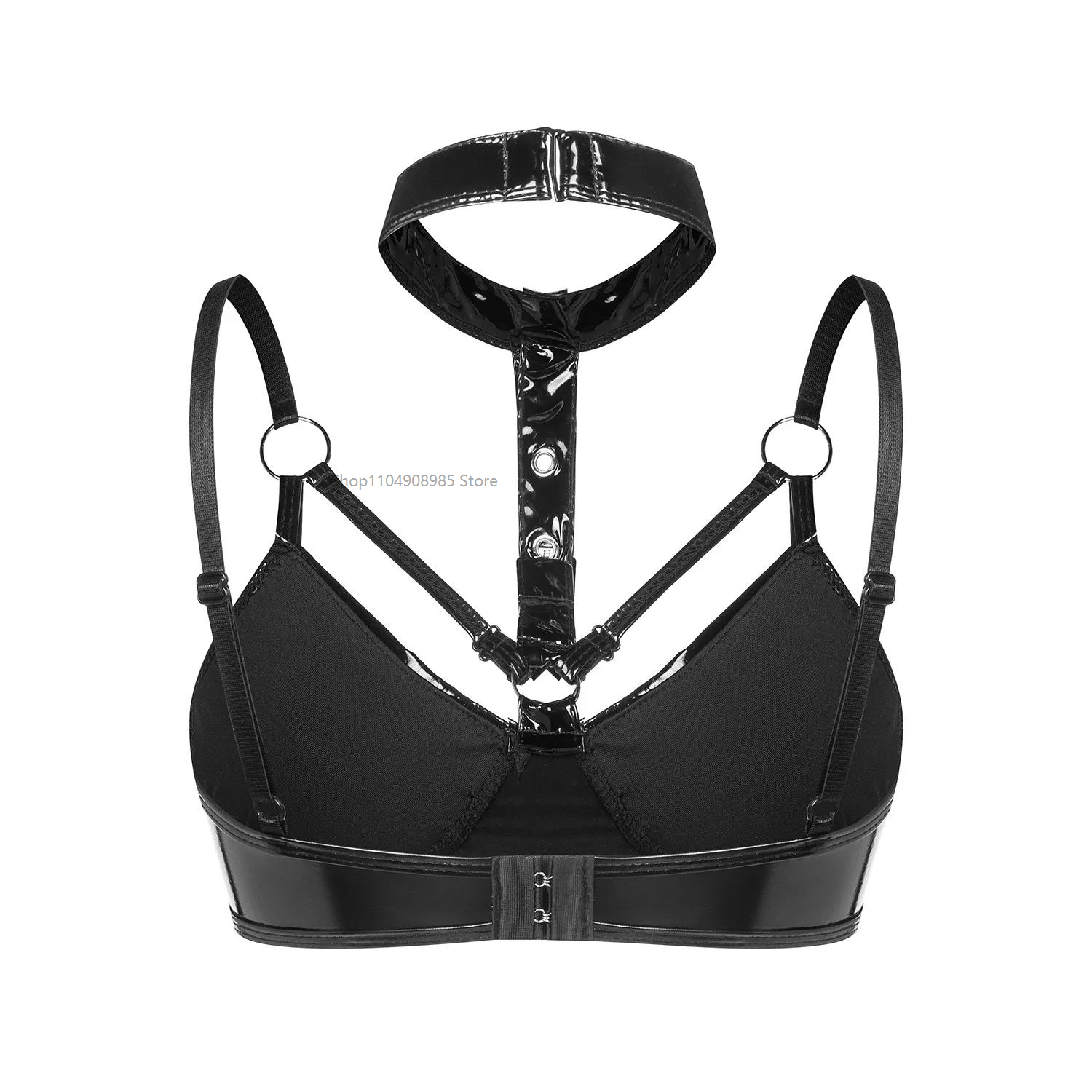 Black/Red Women's Sexy Halter  - огляд і ціна Bralette Triangle Set