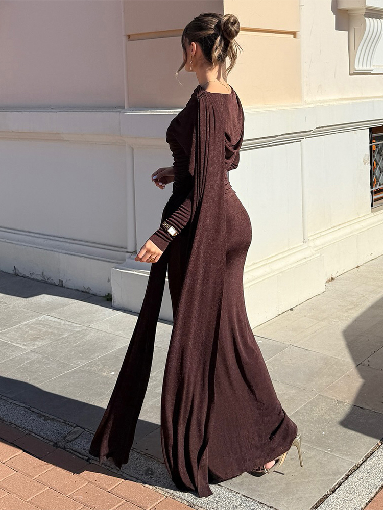 Kliou Ruched Elegant Long Dres - огляд і ціна Linen Dress Wrap