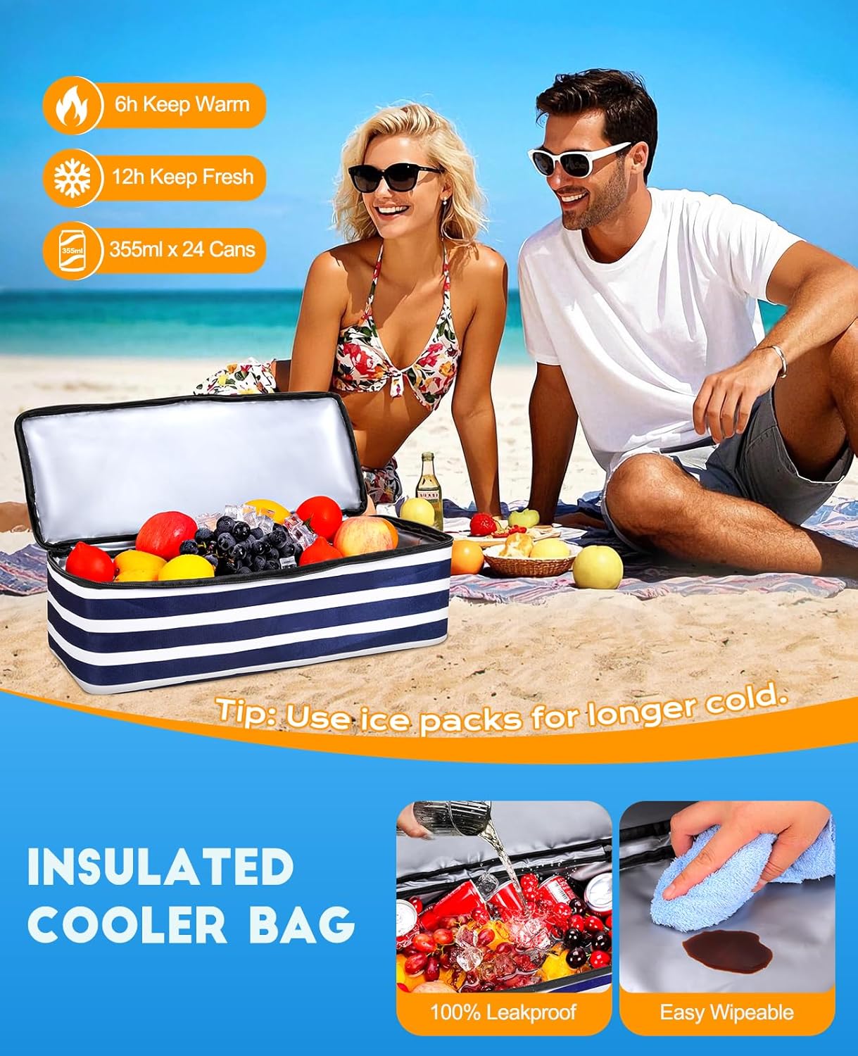 Beach Bag with Cooler, 49L Wat - огляд і ціна Tote Bag Beach