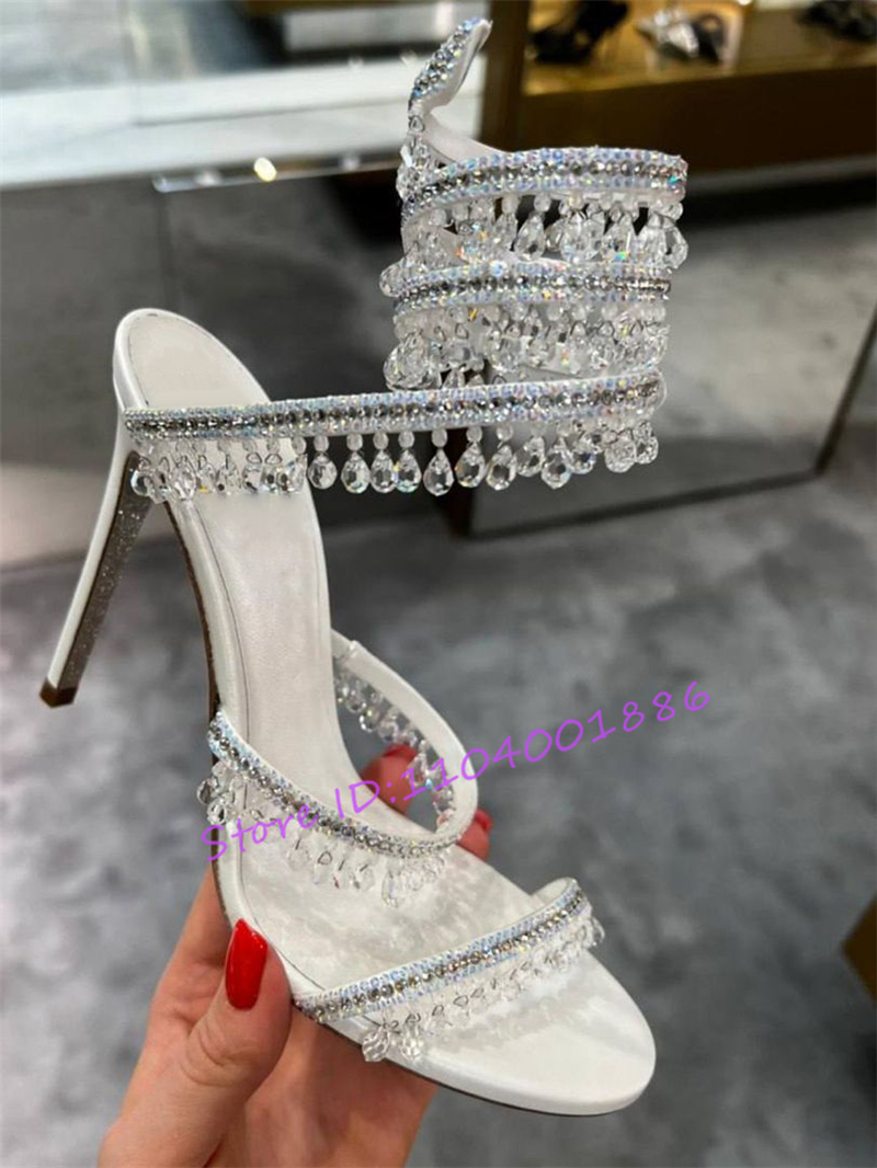 Rhinestone Snake Shape Ankle S - огляд і ціна Sandal Strappy Heeled