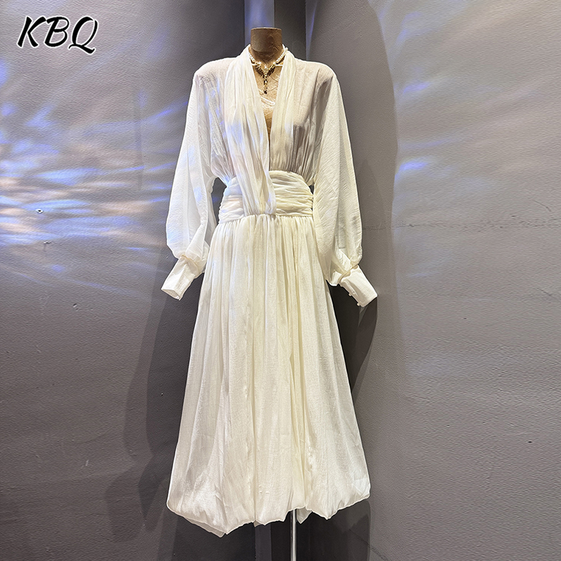 KBQ Solid Elegant Loose Chic D - огляд і ціна Linen Dress Wrap