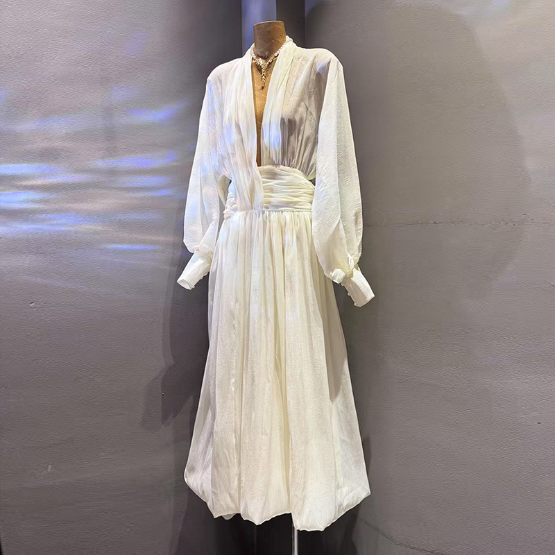 KBQ Solid Elegant Loose Chic D - огляд і ціна Linen Dress Wrap