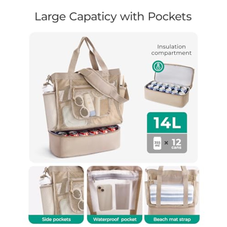 BAGSMART Beach Bag for Women M - огляд і ціна Tote Bag Beach