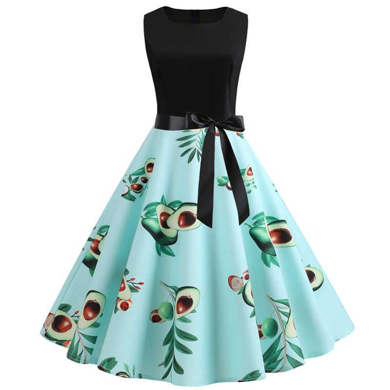 Retro Floral Print Maxi Dress  - огляд і ціна Midi Skirt Floral