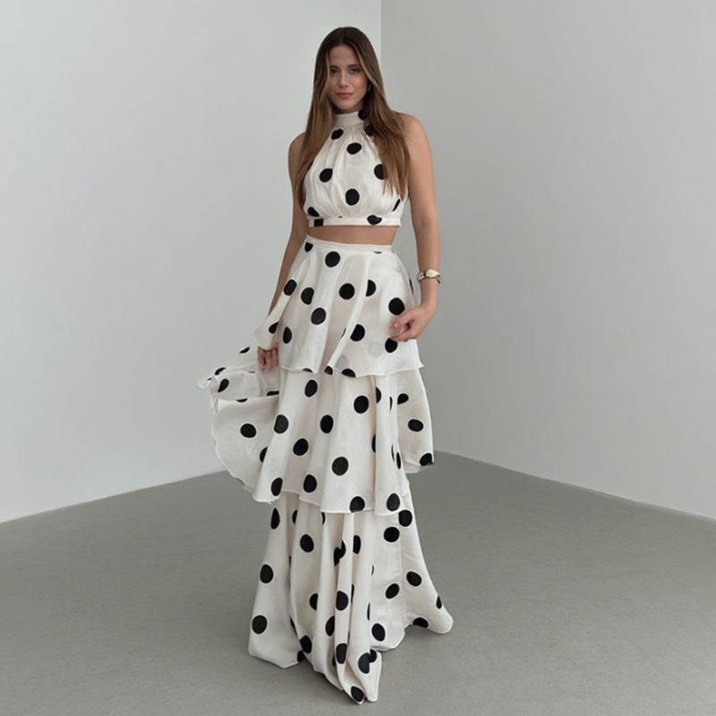 Vintage Polka Dot Matching Set - огляд і ціна Crop Top Crochet