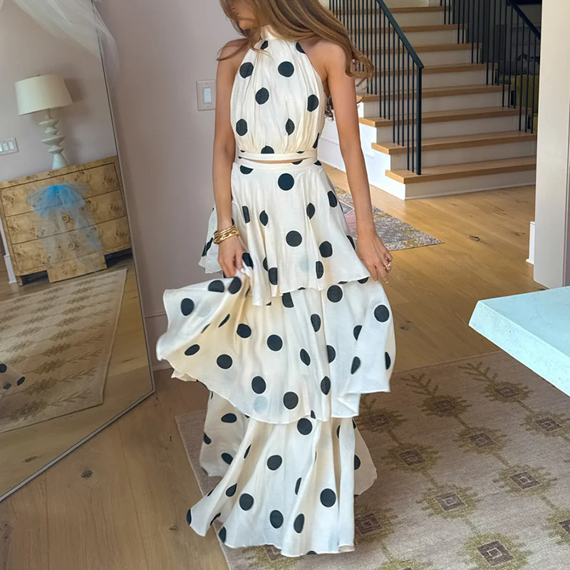 Vintage Polka Dot Matching Set - огляд і ціна Crop Top Crochet