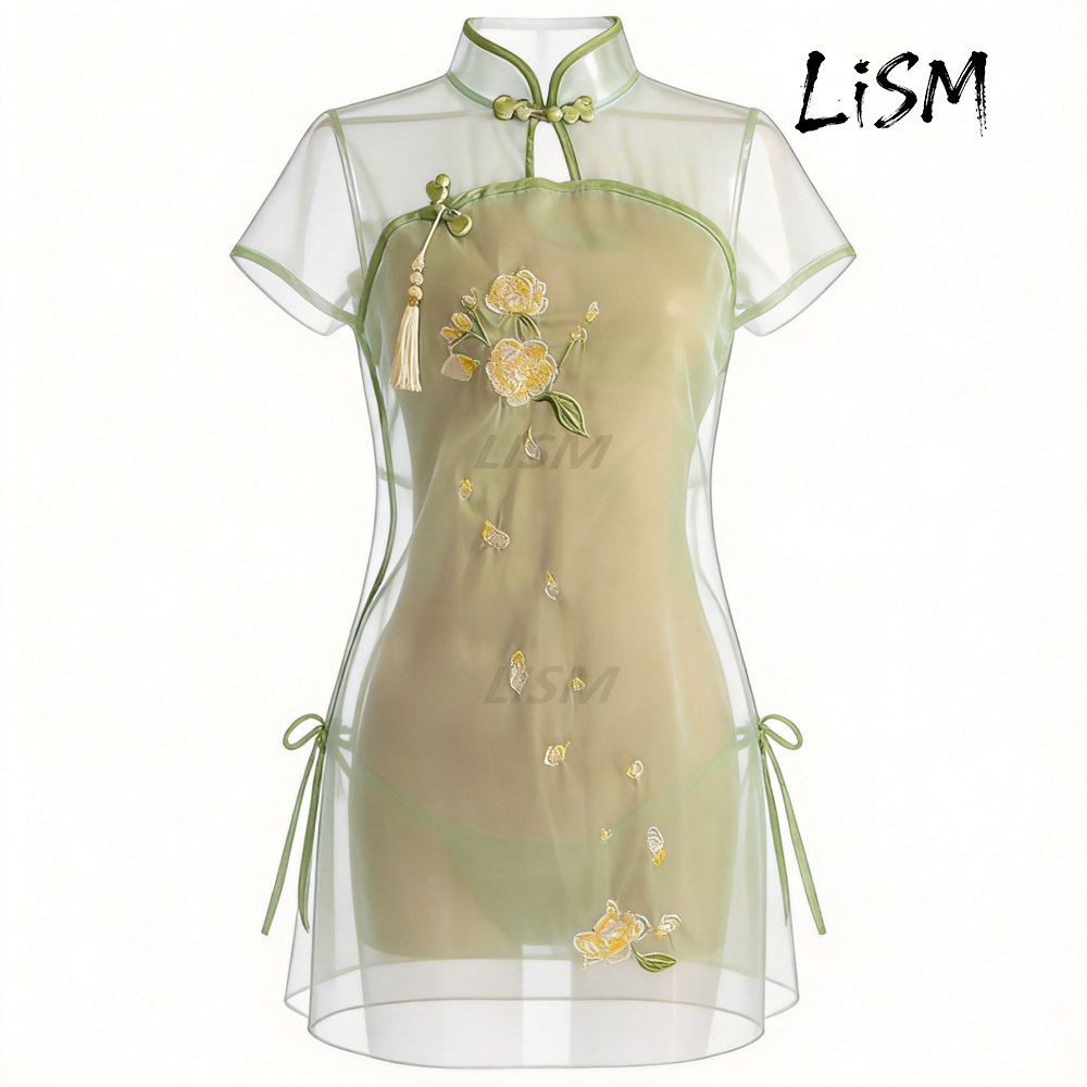 LiSM Women's Cheongsam Pajamas - огляд і ціна Kimono Sheer Floral