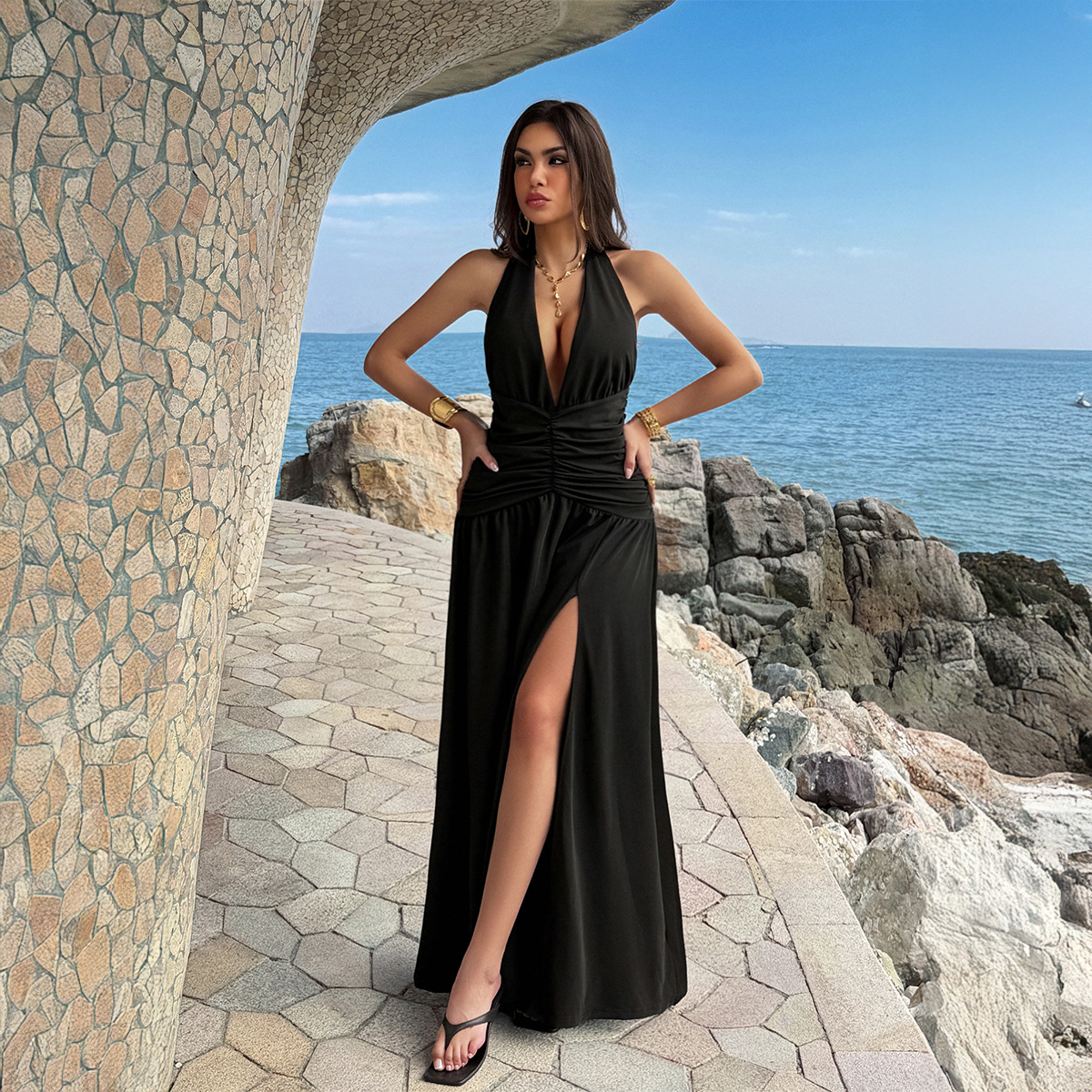 Women's Dress 2 Colors Halter  - огляд і ціна Maxi Dress Halter