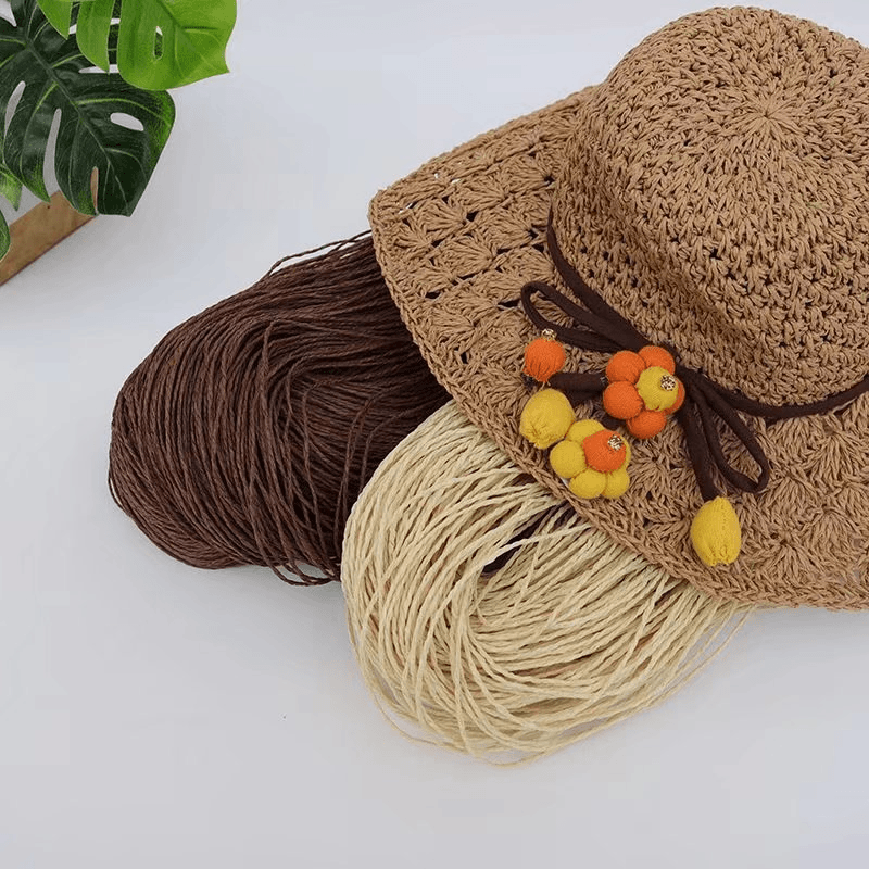 200g 2ply Cotton Raffia Yarn f - огляд і ціна Crochet Bag Raffia