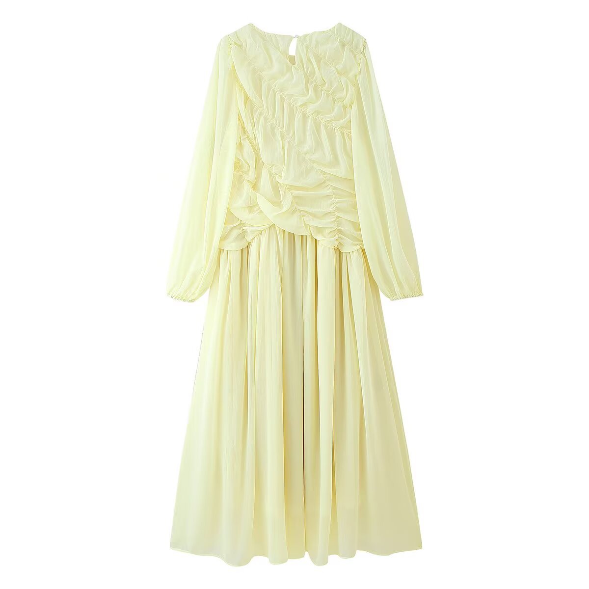 Autumn Long Sleeve Dresses 202 - огляд і ціна Linen Dress Wrap