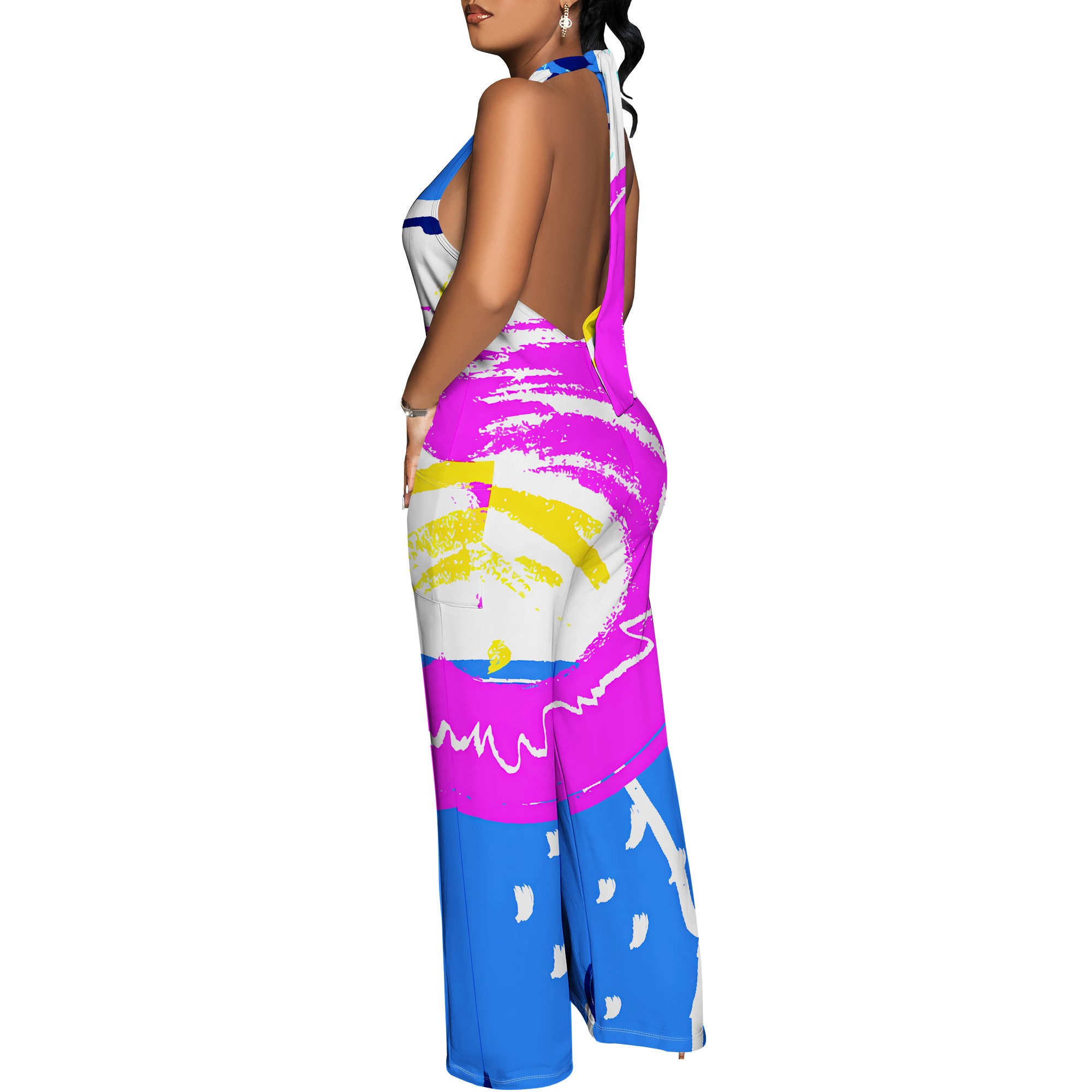 Bold Abstract Brushstroke Halt - огляд і ціна Maxi Dress Halter