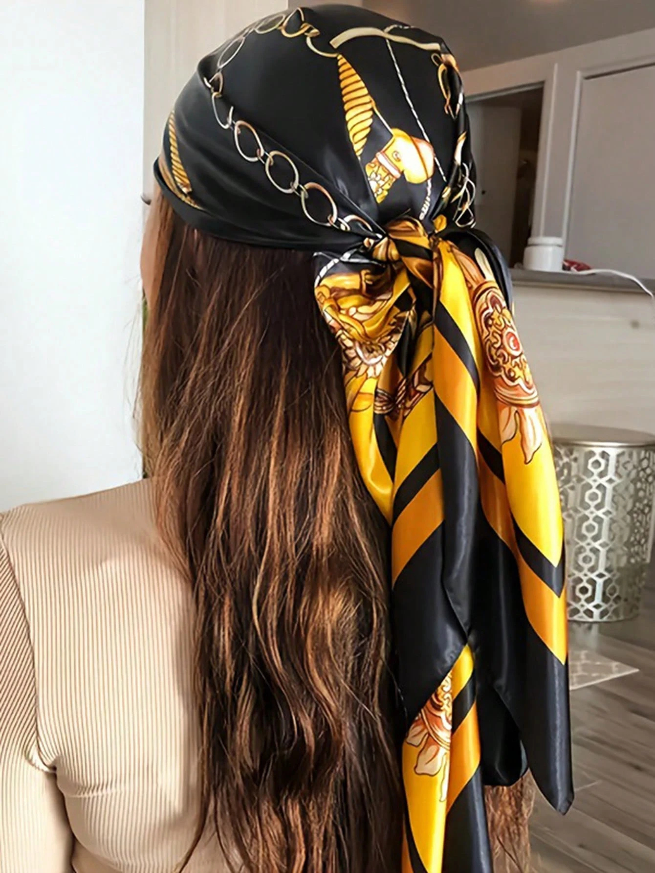 Luxury 90*90CM Vintage Chain P - огляд і ціна Headband Summer Knit
