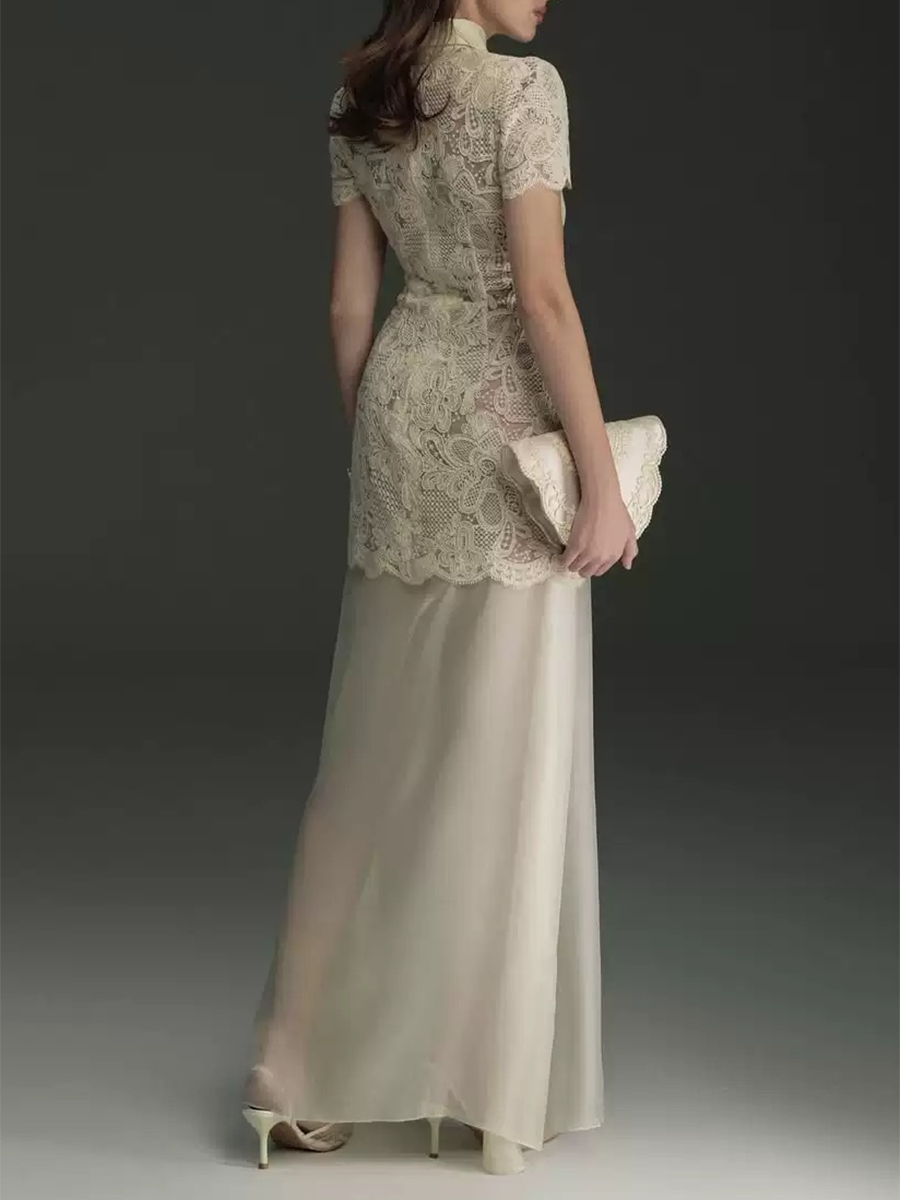 TWOTWINSTYLE Patchwork Lace Dr - огляд і ціна Linen Dress Wrap