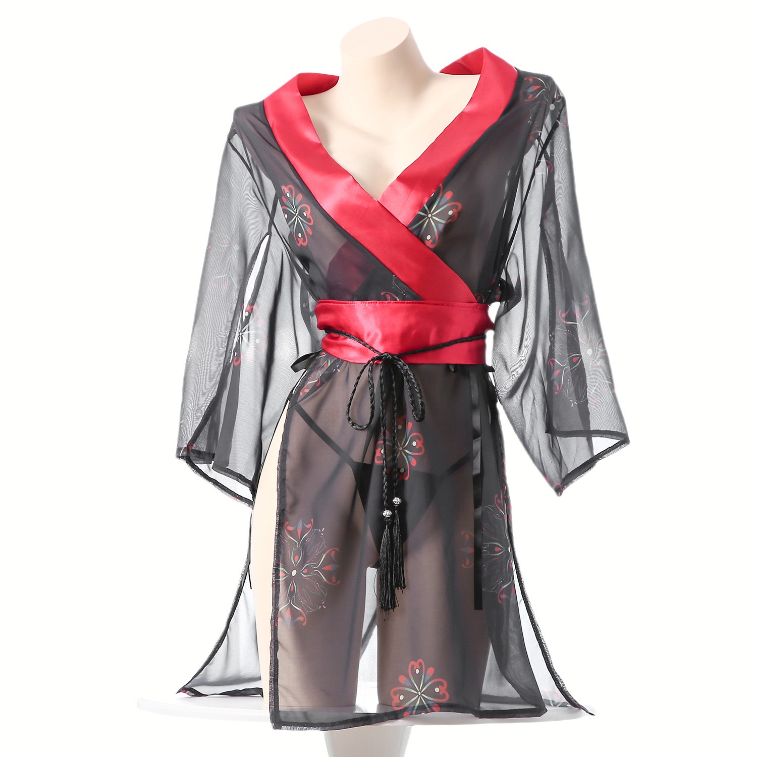 Women's Black Sheer Mesh Japan - огляд і ціна Kimono Sheer Floral