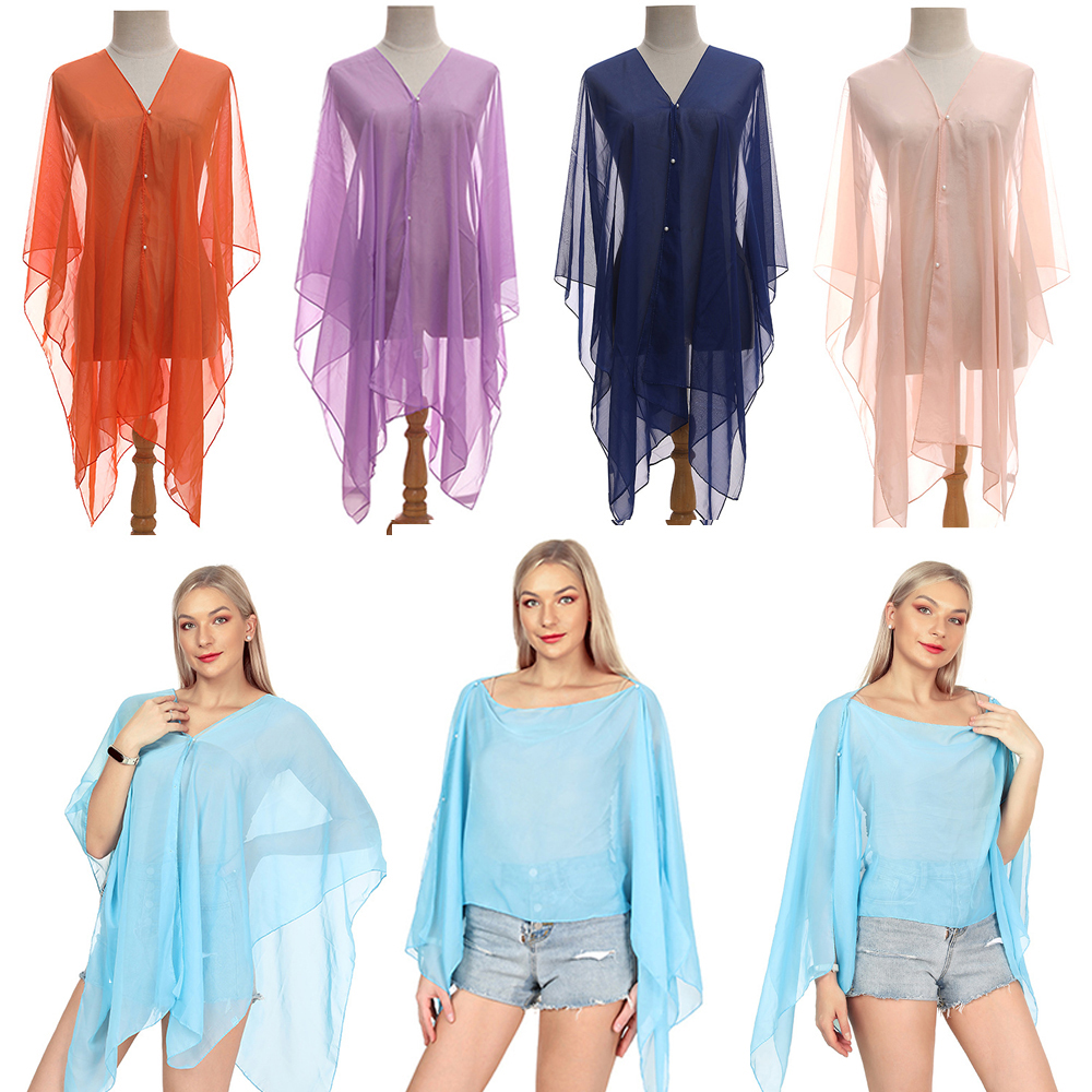 Fashion Solid color Shawl Scar - огляд і ціна Cover Up Kaftan