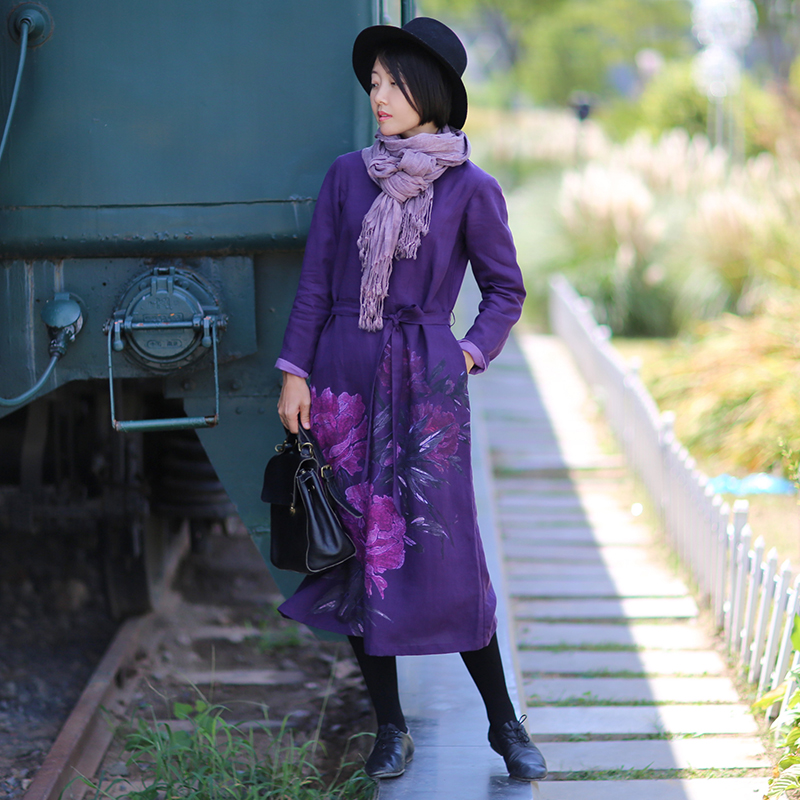 Warm Cotton Linen Peony Print  - огляд і ціна Linen Dress Wrap