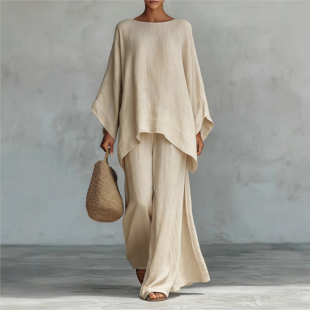 Fashion Linen Loose Long-sleev - огляд і ціна Linen Pant Wide