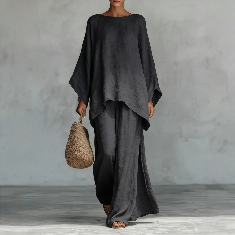 Fashion Linen Loose Long-sleev - огляд і ціна Linen Pant Wide
