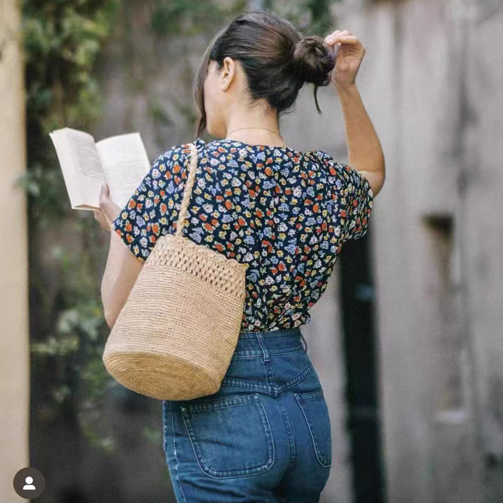 Handmade Crochet Straw Bucket  - огляд і ціна Crochet Bag Raffia