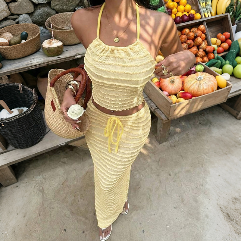 Sexy Elegant Dress Two Piece S - огляд і ціна Maxi Dress Halter