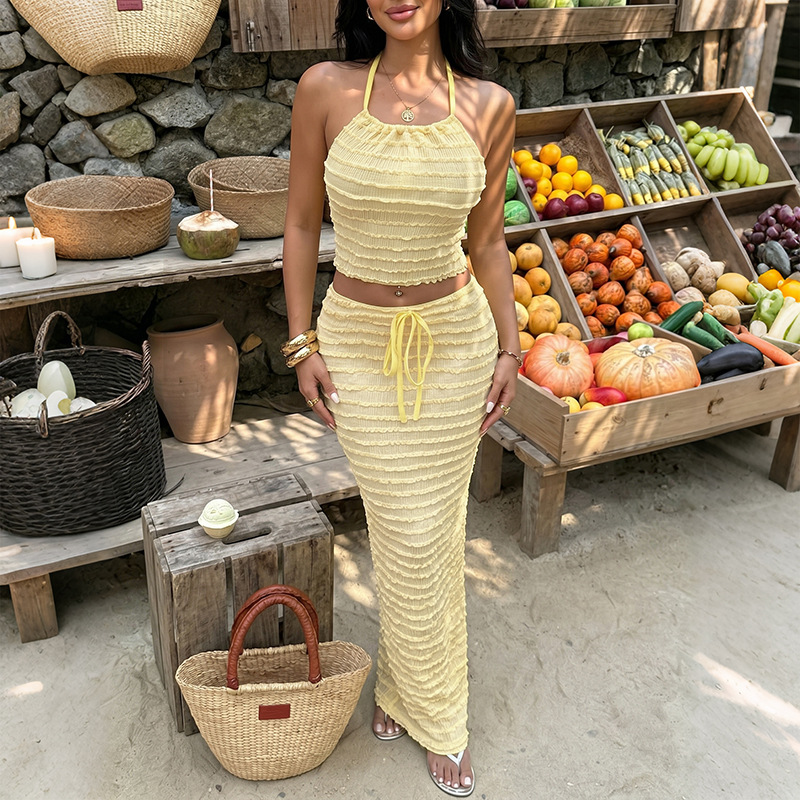 Sexy Elegant Dress Two Piece S - огляд і ціна Maxi Dress Halter