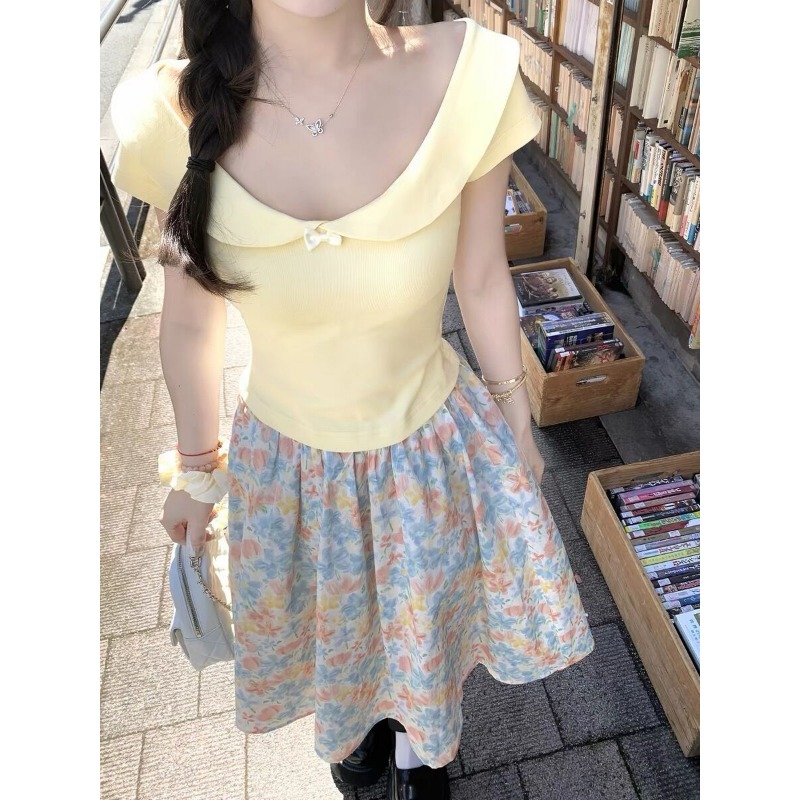 Women 2 Piece Set Bow Top And  - огляд і ціна Midi Skirt Floral
