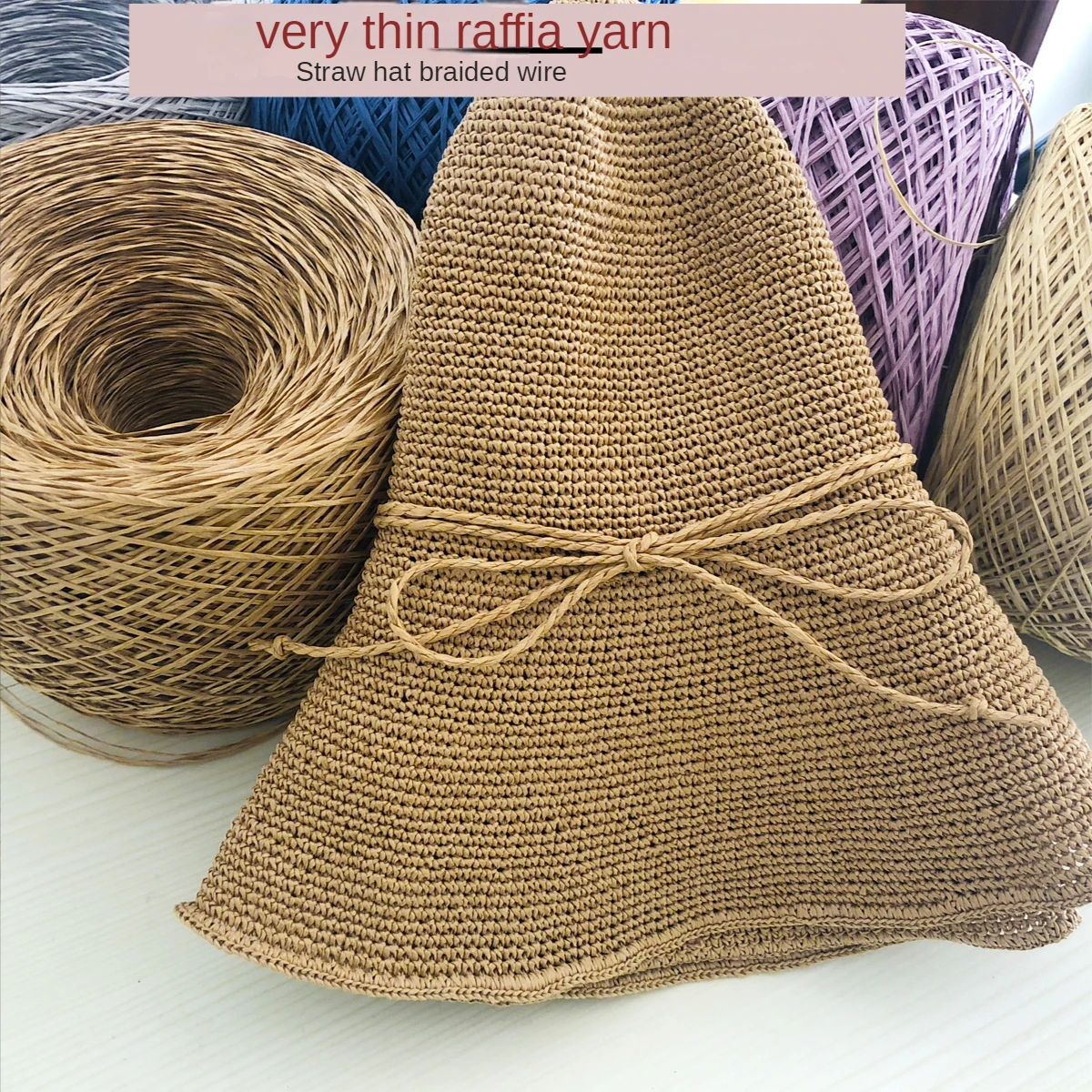 250g Thin Raffia Yarn Paper Gr - огляд і ціна Crochet Bag Raffia
