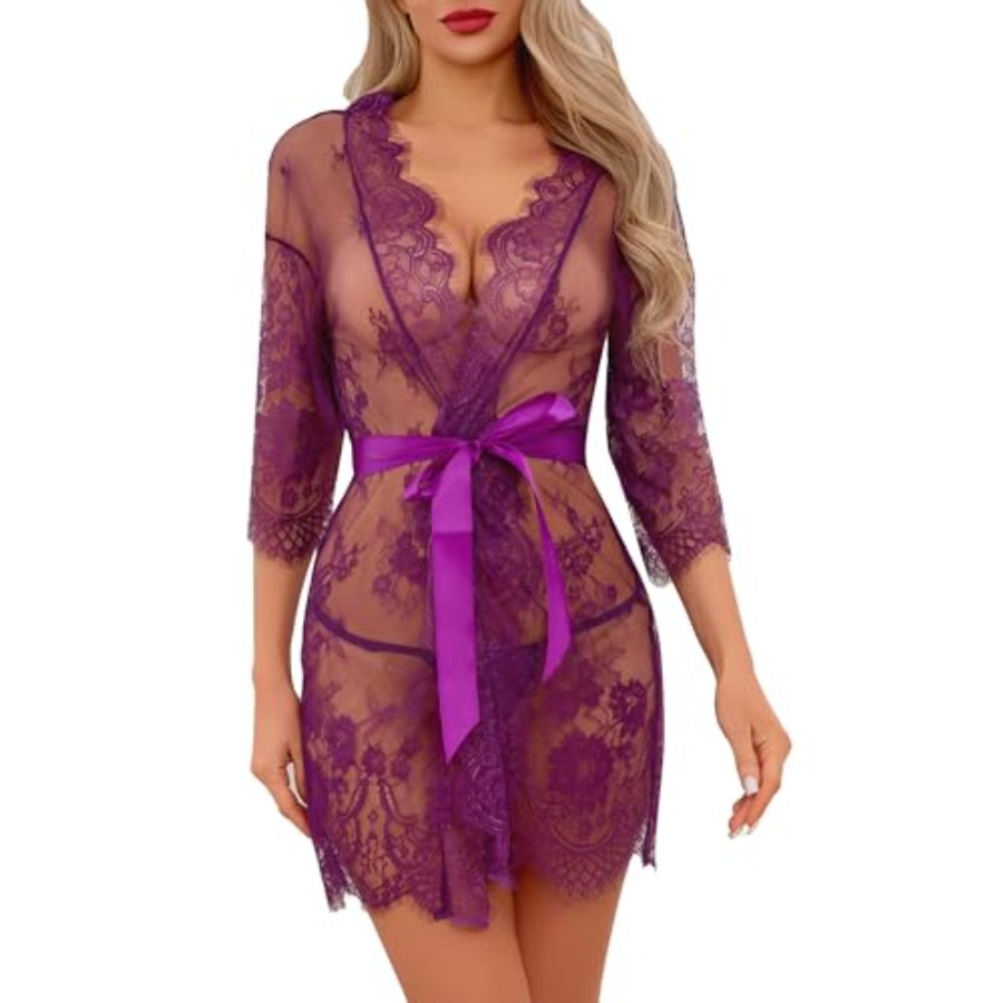 Narcisse Women's Floral Lace K - огляд і ціна Kimono Sheer Floral
